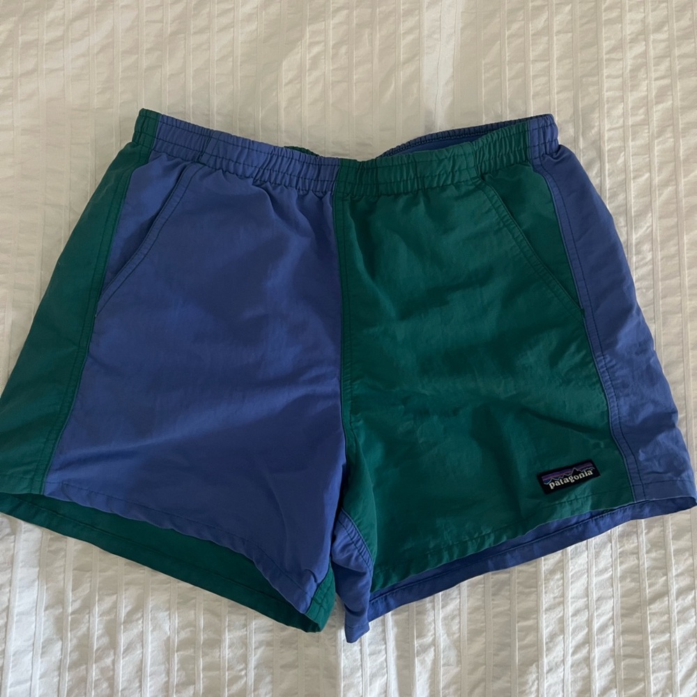 Patagonia Women's Baggies Shorts in Blue and Green